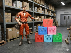 6 MILK CRATE lot 1:18 scale 3.75 in figure DIORAMA star wars gi joe miniature