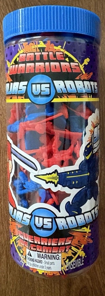 Battle Warriors NINJAS vs ROBOTS 96 Plastic FIGURES 2014 BlipToys RedBlue Sealed