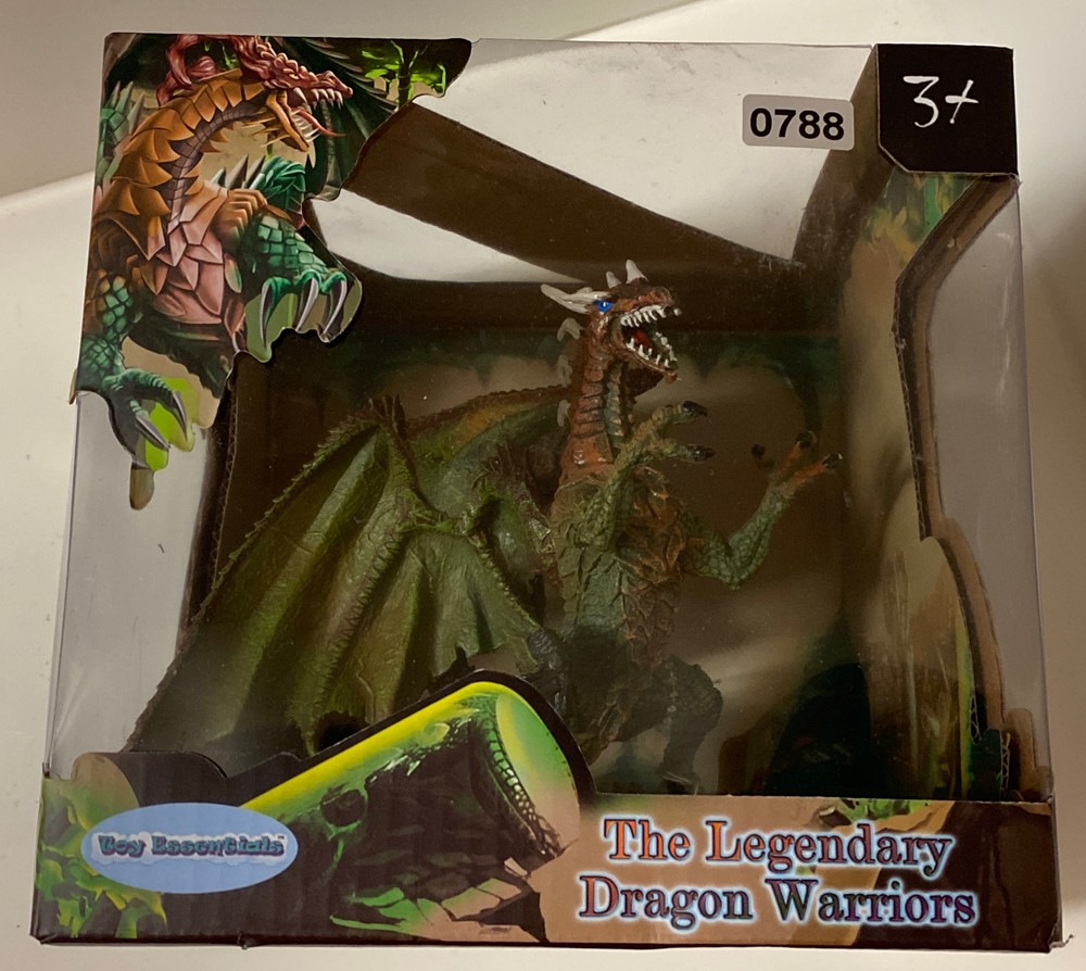 The Legendary Dragon Warriors Red Green Winged Toy 4” Figurine New In Box Age 3+