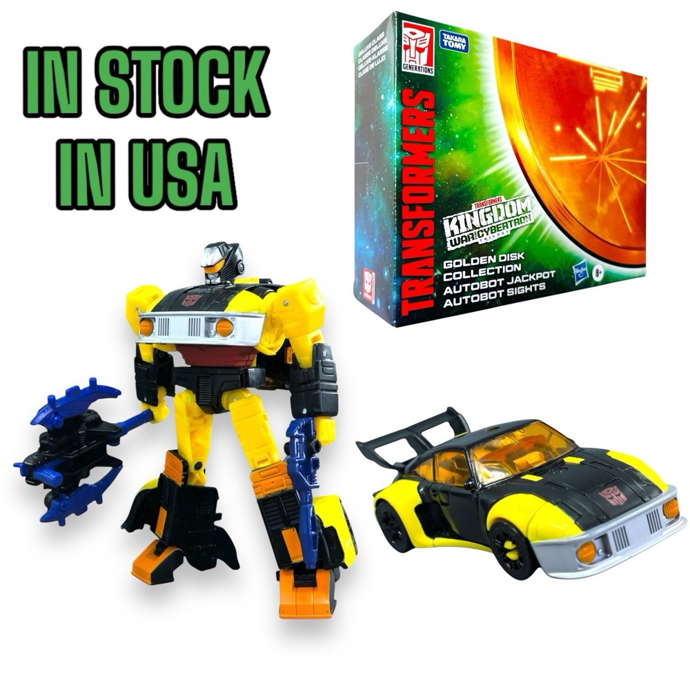 Transformers Jackpot & Sights Golden Disk Porsche Gold Jazz Kingdom USA Seller