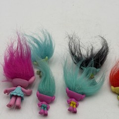 Trolls Mini Action Figure Collection Lot of 6 Multicolor Hair Dreamworks 2015