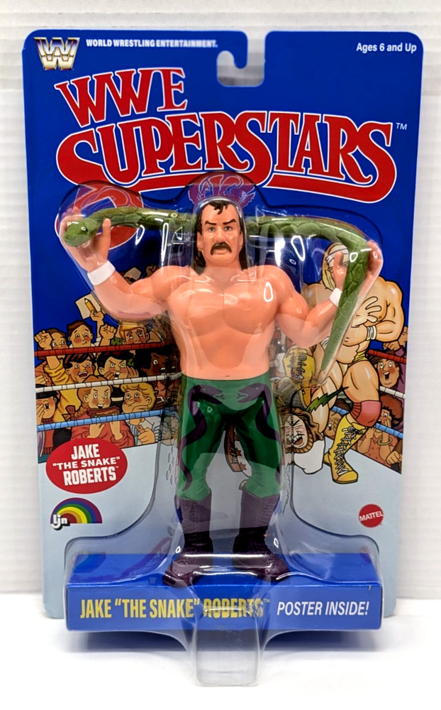 WWE Superstars JAKE “THE SNAKE” ROBERTS LJN Retro Target Blue Card Mattel Figure