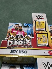 WWE Knuckle Crunchers Lot Of 4 Jey Uso Jimmy Uso Roman Reigns Damien Priest NIB