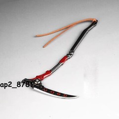 1/6 Metal Dead Man’s Curved Sickle Scythe Grim Reaper For 12” Action Figure