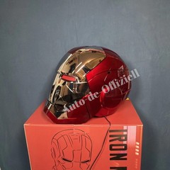 Autoking Iron Man MK5 Helmet Electronic Voice Activated Open&Close Gold Mask NEW