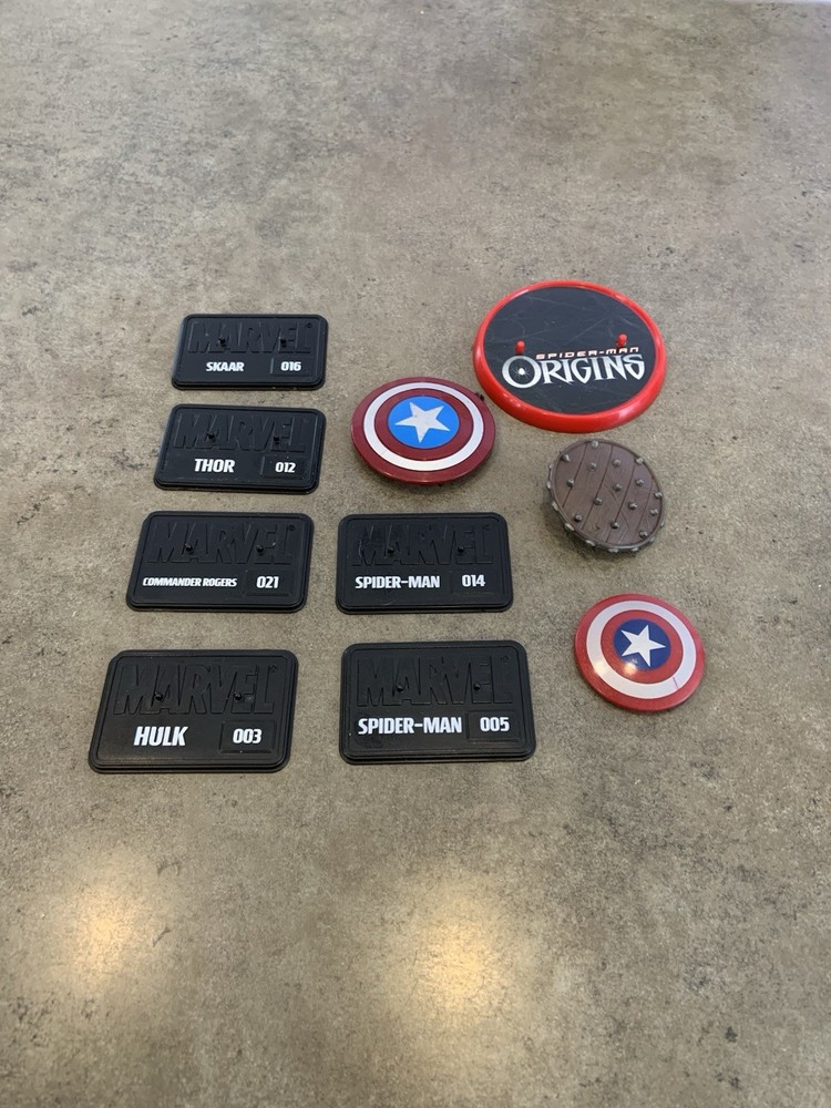 Marvel Action Figure Stands 3.75” And Other Plus Accessories Lot Of 10