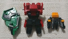 Bandai Power Rangers Samurai DX Megazord Green Yellow Red Zord 2011 Lot Figure