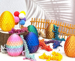 12 Pcs Random 3D Printed Dragon Eggs with Dragon Inside,Mystery Easter Egg Set A