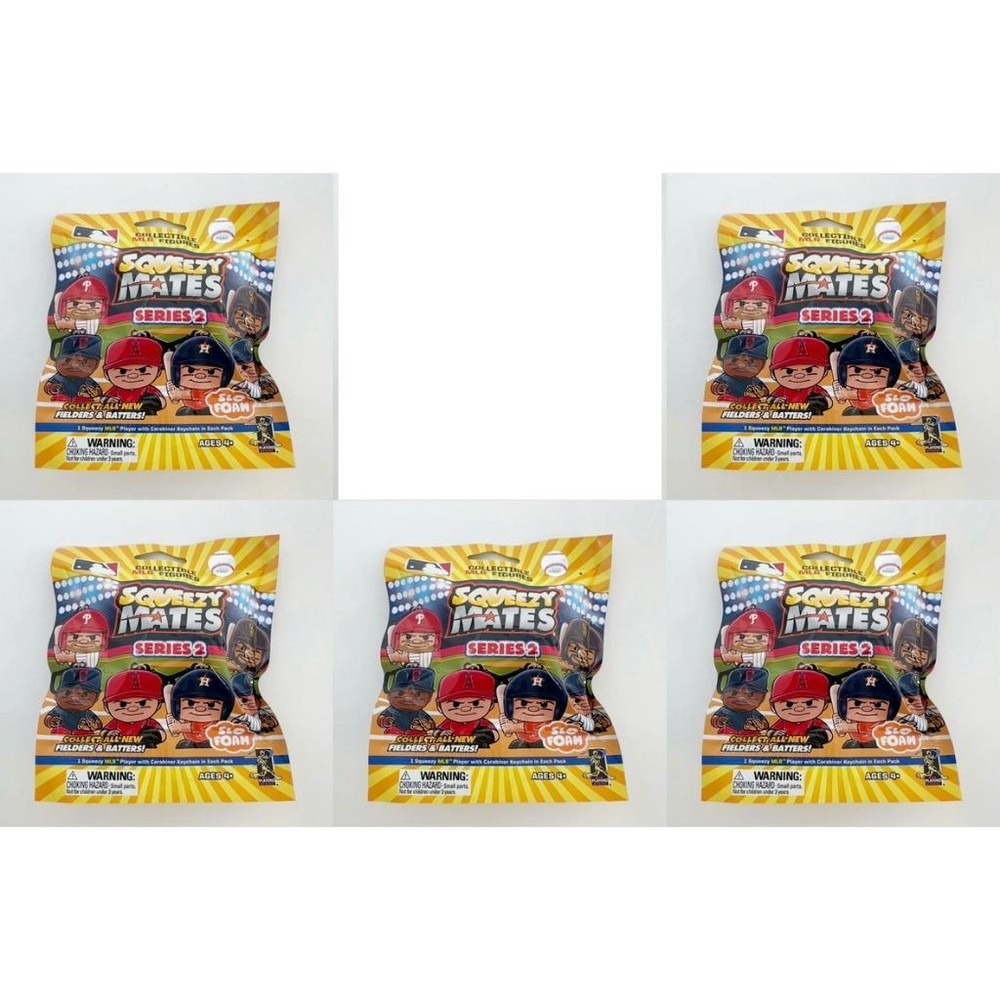 Squeezy Mates Series 2 MLB Mini Figure Clips – Lot of 5 Sealed New Blind Bags