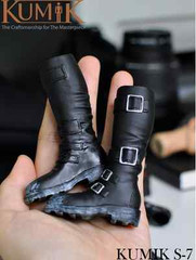 1/6 kumik male shoes Black Military Combat horse riding boot for hot toys ❶USA❶