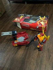 Vintage G1 Rodimus Prime Transformers w/ Box, Trailer & Blaster (1986)