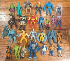 VINTAGE 1980s 1990s 27 ACTION FIGURE LOT MARVEL DC SWAMP THING POWER RANGERS ETC