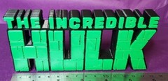 HULK – 3D Printed comic book logo – This is a great piece of shelf art. 150mm