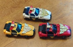 3 Vintage Takara Brave Police Transformer Corvette BP-110 J Decker DX Cop Cars