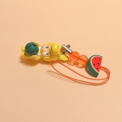 KEWPIE Baby as Yellow Rody WATERMELON KEYCHAIN 1″ Mini Figure Toy Collectible
