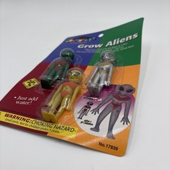 Vintage Playville GROW ALIENS (green, silver , yellow) 8”