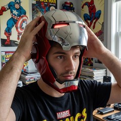 2024 Iron Man MK5 Helmet 1:1 Voice-controlled Mask Wearable Cosplay Props Gifts