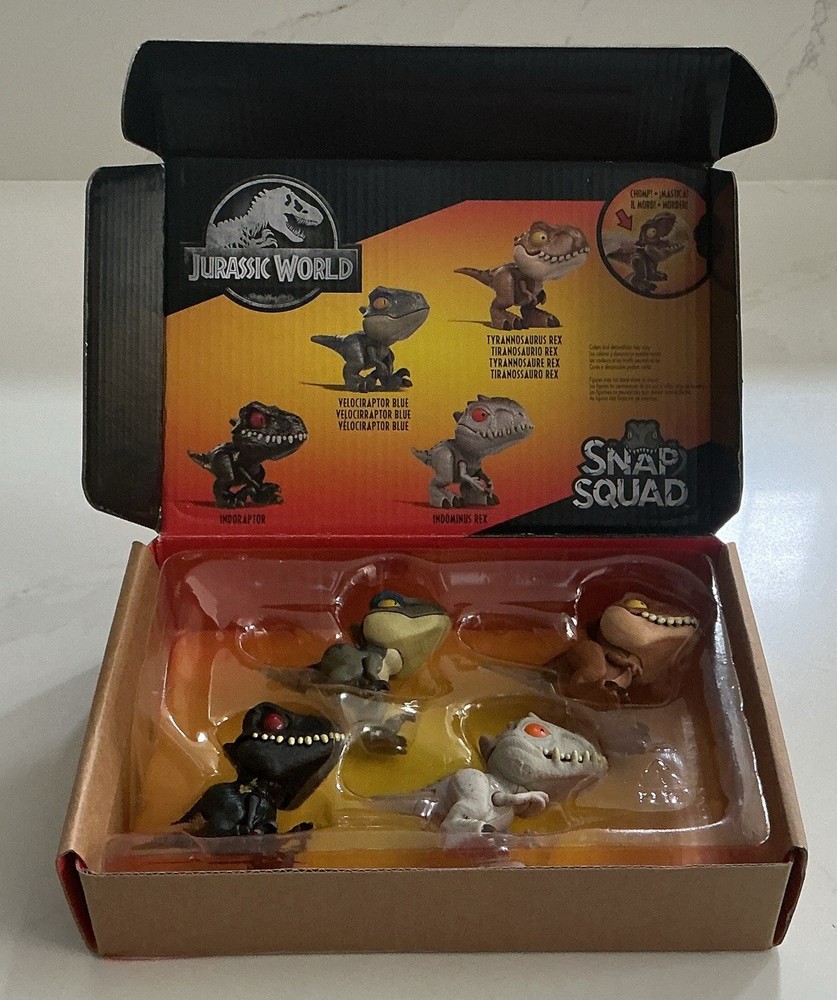 NEW MATTEL JURASSIC WORLD SNAP SQUAD WAVE 1 DINOSAURS ~ SET OF 4