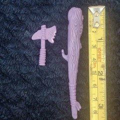 Teenage Mutant Ninja Turtles Purple Club And Hatchet,dagger, Accessory 1990s