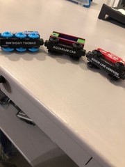 Thomas the train wooden Birthday Thomas Y4501 Rare! Aquarium Car & Sodor Caboose