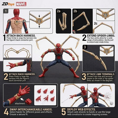 Iron Spider Man No Way Home Action Figure Gold Black Red 6in Collectible Toy