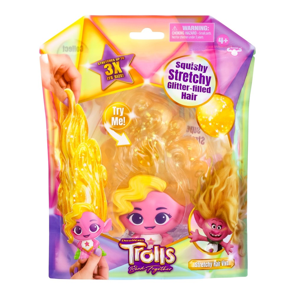 DreamWorks Trolls Stretchy Hair Viva Doll Squishy Colorful Collectible Toy