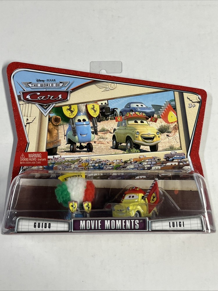 Disney Pixar World of Cars Ferrari Race Fans Guido & Luigi movie moments Mattel