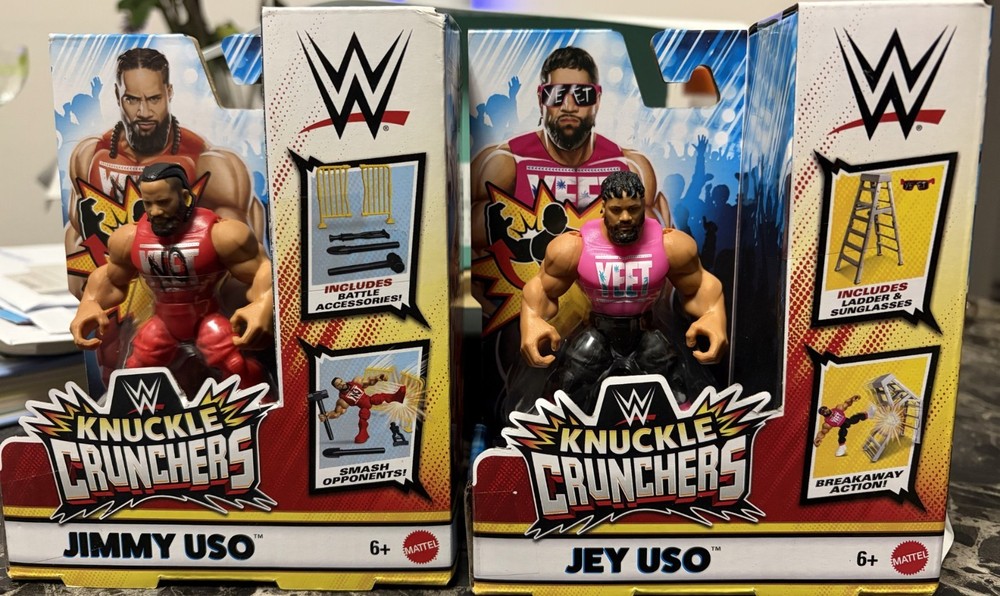 Mattel WWE Knuckle Crunchers Series 9 JEY USO “YEET” & JIMMY USO