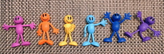 2.75″ Bendable Posable Smiley Face Man Figure Lot Multi Color Lot Of 7