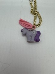 Vtg My Little Pony Mini Charm Purple W/ Comb For Bracelet Necklace Rare Hasbro
