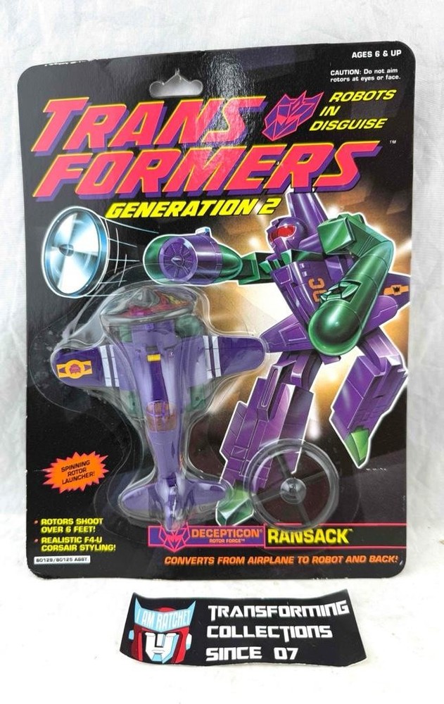 Transformers Original 1993 G2 Rotor Force Ransack MOSC Black Blades