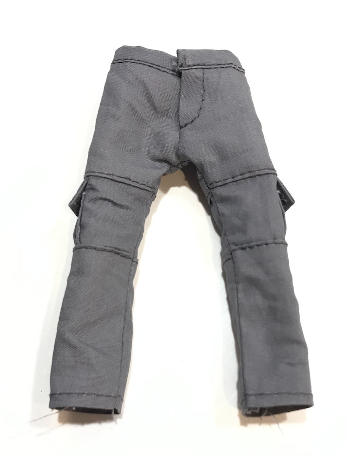 SU-CG-GRY: 1/12 Grey Cargo Pants for 6″ Mezco, MixMax Muscular Body (No Figure)