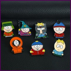 7Pcs/Set Cartoon TV Movie Cartman Figure Badges – Cute Lapel Pins for Backpacks
