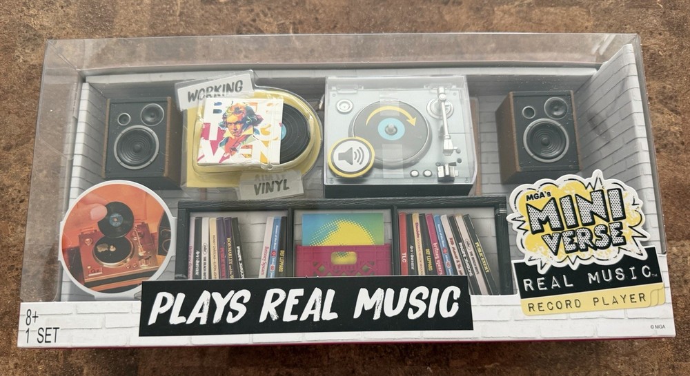 MGA’s Miniverse Real Music Record Player Mini Collectibles Mini Playable Record
