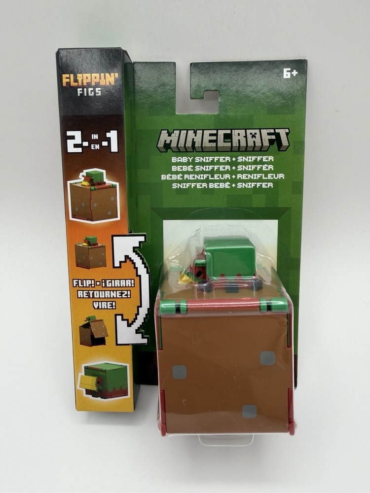 Minecraft Flippin Figs 2-in-1 Baby Sniffer + Sniffer Action Figure Mojang Studio