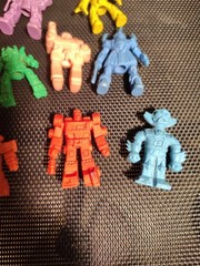 Lot of 13 Total Vintage Robot Mini Figures 11 Soft Eraser And 2 Hard Plastic Toy