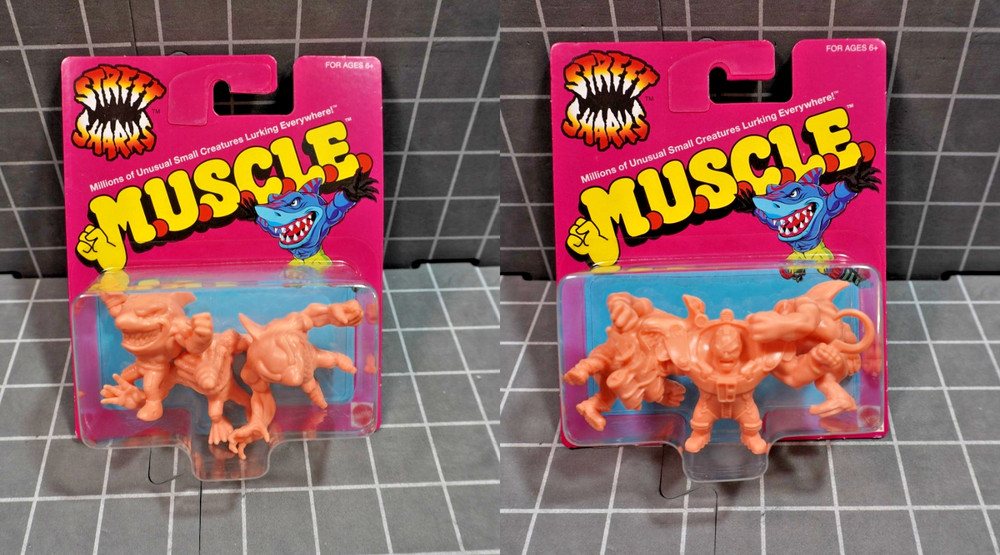 Complete Set Lot Of 2 Packs Of Mattel Street Sharks Muscle Figures M.U.S.C.L.E.