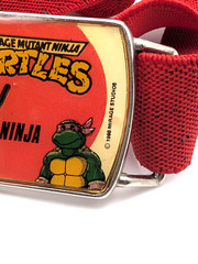 Vintage 1988 TMNT Belt Lee Officially Licensed Mirage Studios Kids Red Elastic