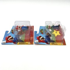 Super Mario Figures Raccoon Mario & Luigi with Super Star NEW