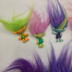 Trolls mini figures hard plastic Dreamworks DWA Lot Of 7 PVC Cake Toppers Toys