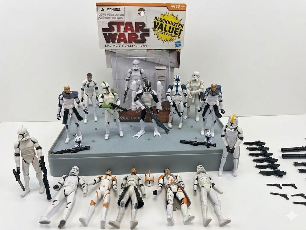 Huge Star Wars Clone Trooper Action Figure 3.75” Army Builder Plus Weapons Lot!!