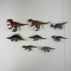 Dinosaur Plastic Toy Lot of 8 Triceratops Raptor Stegosaurus Cake Topper Figures