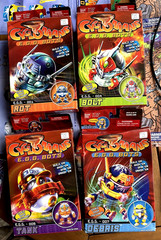 Bandai Cyclonians E.G.G. (4) Bots-Rot, Bolt, Tank, & Debris w/ mats, comics, box