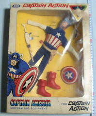 Ideal Captain Action Captain America Action Figure w/Box Vintage Unused