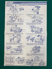 GI JOE Vintage BLUEPRINTS INSTRUCTIONS sheet SNOW CAT 1985