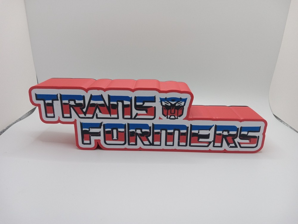 Retro Transformers logo lightbox sign for vintage style collection display
