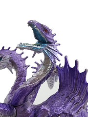 2 Safari Dragons: Brown Red Mountain & Hydra Silver Metallic Purple Mythical Lot