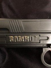 Rambo Arco 1980s Vintage Plastic Toy Gun 45mm Dark Grey