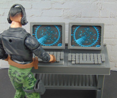 Custom 1:12 Scale Mission Control Room 4pc Radar Monitor Diorama Prop Set TYPE1