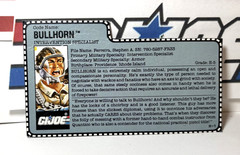 GI Joe Bullhorn 1990 v1 *100% COMPLETE w/File Card, Near Mint!* Vintage ARAH